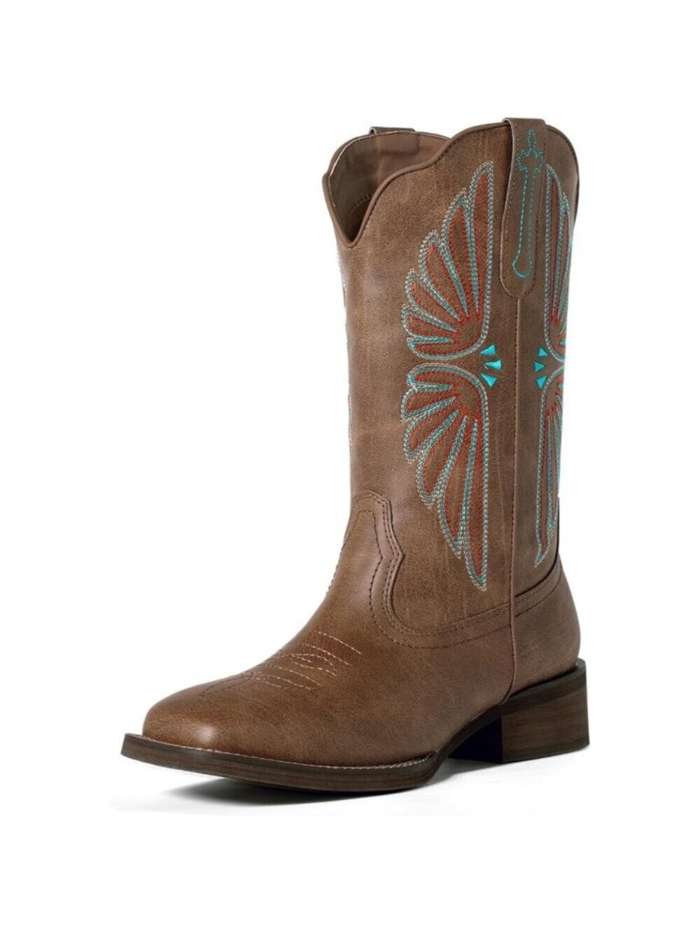 SheSole Fashion Women's Cowboy Boots, Square Toe Western Cowgirl Botte Femme